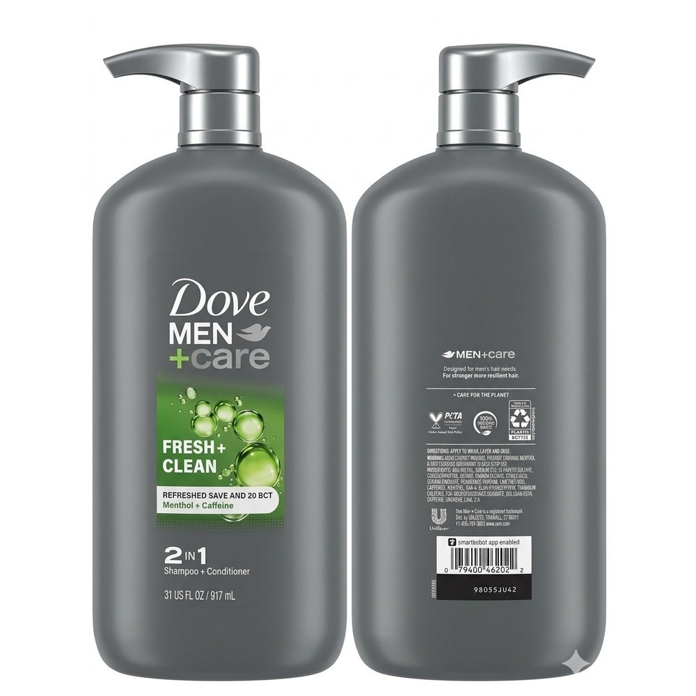 Dove Men+Care Fresh & Clean 2-in-1 Shampoo & Conditioner 31oz DISCONTINUED HTF